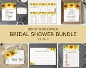 Sunflower Bridal Shower Games Printable Rustic Boho Bridal Shower Game Bundle Package NOT Editable B79 Il_170x135