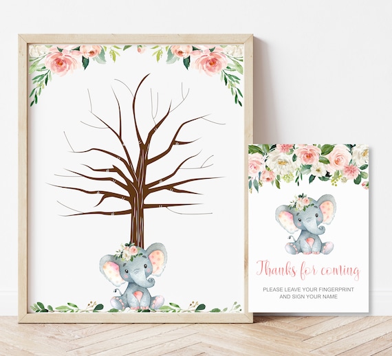 elephant-thumbprint-guestbook-fingerprint-tree-printable-pink-elephant