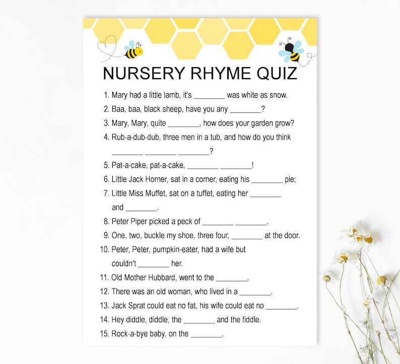 Bumble Bee Baby Shower Games Printable Game Bundle Mommy to Etsy