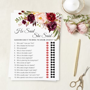 Burgund Rosa Blumen Spiele Bundle - Sofortiger Download PDF, 0153 Bild 5