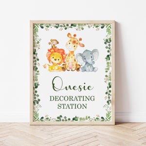 Onesie Decorating Station Sign Jungle Baby Shower Safari Baby Shower Activity Sign Printable NOT Editable 0128