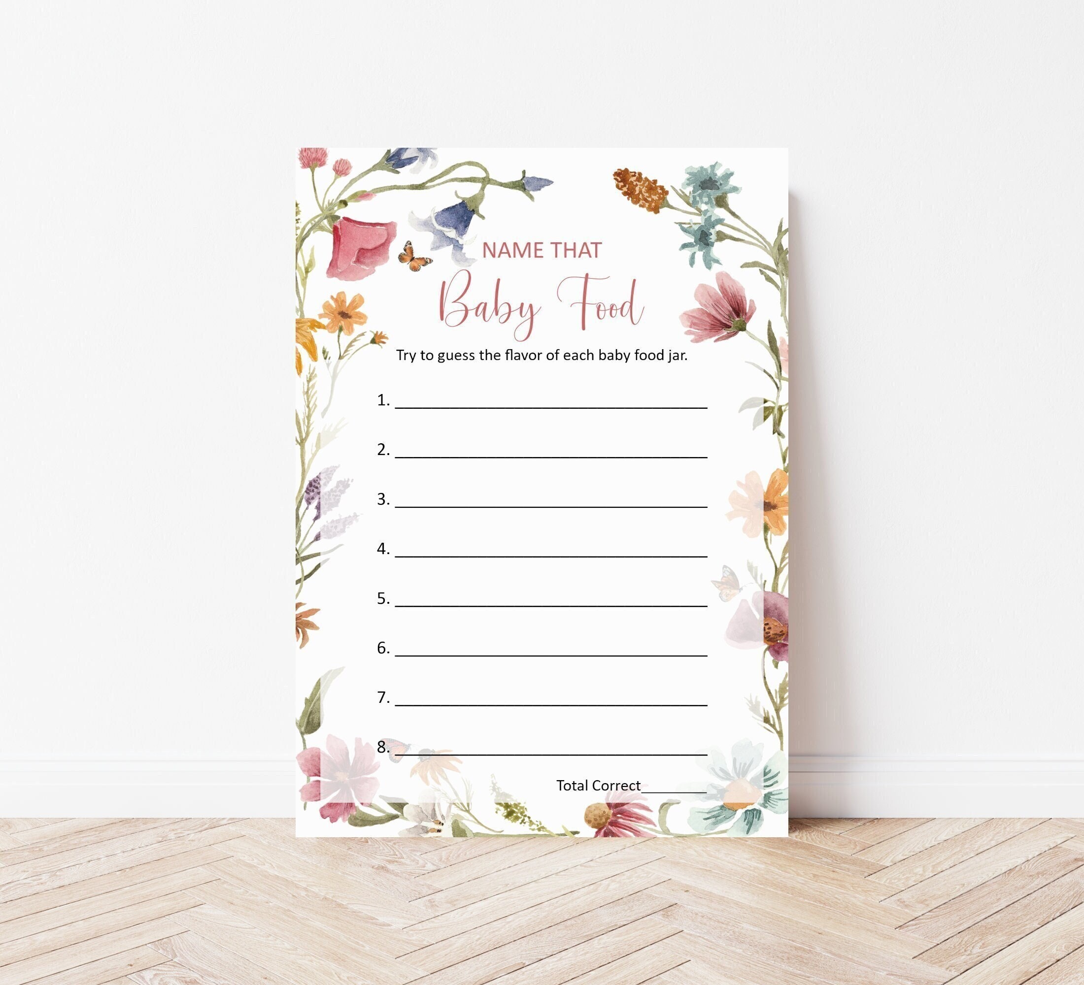 Wildflower Name That Baby Food Baby Shower Game Baby In Bloom Floral Baby Shower Garden Baby Shower Game Printable NOT Editable 0123