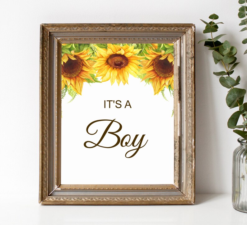 Printable Welcome Sign Gender Reveal Baby Shower Burgundy Blue Gold Floral