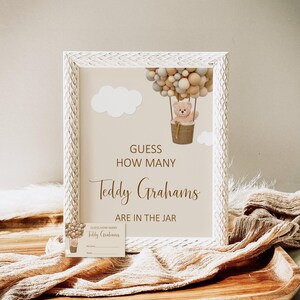 Bear Guess How Many Bears Game Teddy Bear Baby Shower Game We Can Bearly Wait Baby Shower Game Printable Brown Bear Balloon NOT Editable C14 image 3