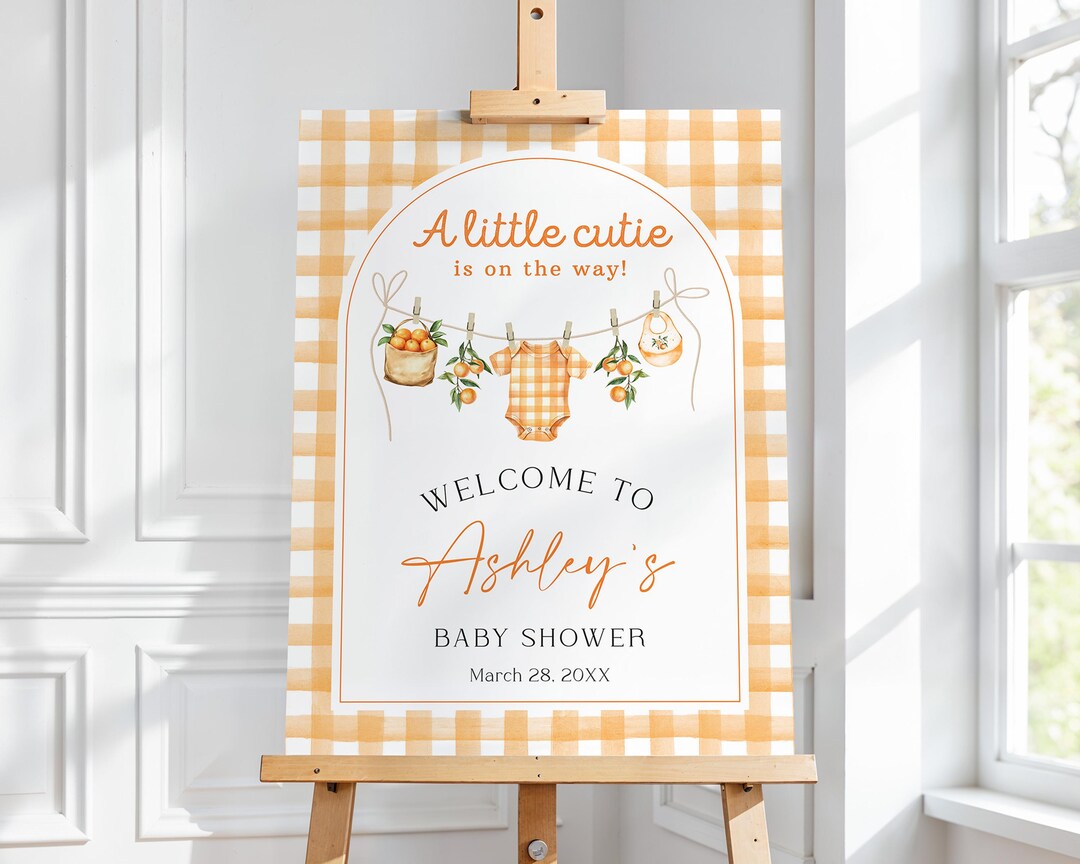 Hello Cutie Sign Editable A Little Cutie Welcome Sign, Cutie Baby Shower Sign Template ...