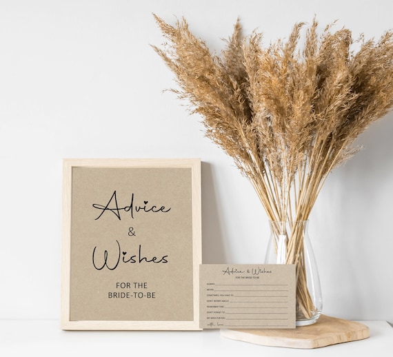 Antgiftshop Advice & Wishes Cards - 50 Pack 4x6 Inch Cards For Bridal Shower & Wedding Guests - View #9