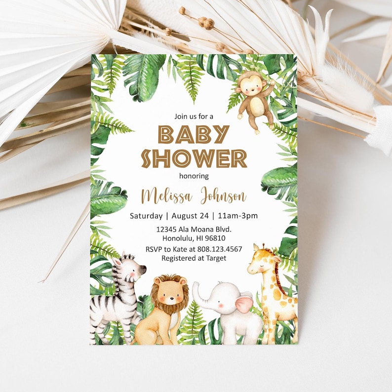 Adornos para cupcakes de jungla, baby shower de jungla, lindos animales de safari, decoración de comida para baby shower, adorno imprimible 0127 imagen 6