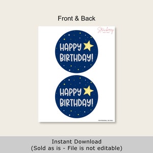 PRINTABLE Space Cake Topper Space Centerpieces Outer Space Birthday Planet Galaxy Birthday Astronaut Birthday Decorations NOT Editable A13 image 4