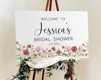 CUSTOM Wildflower Welcome Sign Wildflower Bridal Shower Floral Bridal Shower Garden Tea Party Bridal Shower Poster Printable File 0123 0123