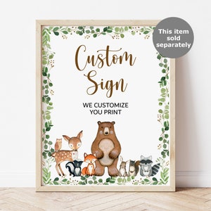 Onesie Decorating Station Sign Woodland Baby Shower Activity Greenery Woodland Animals Forest Baby Shower Sign Printable NOT Editable 0120 image 3