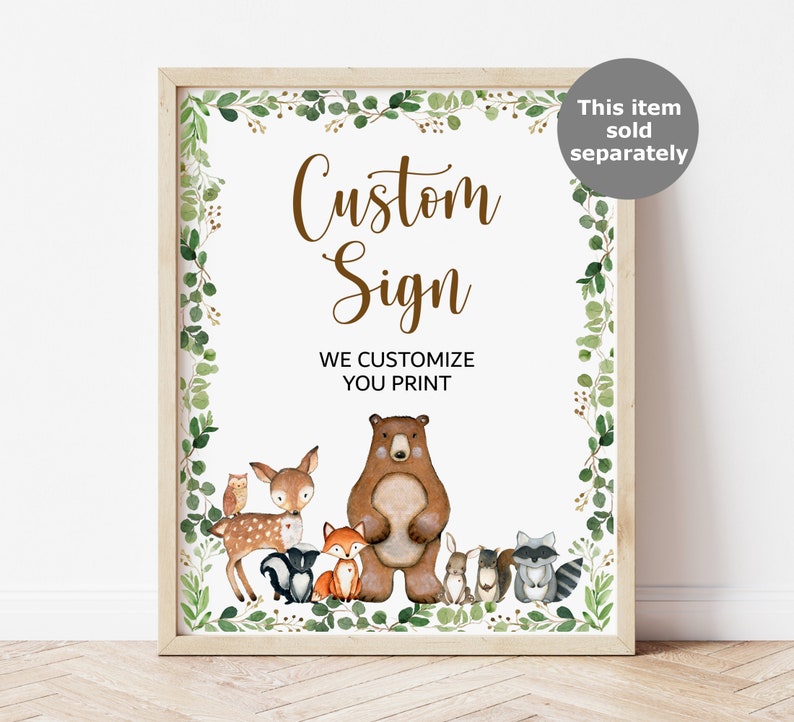 Its a Boy Sign Woodland Gender Reveal Party Baby Shower Sign Greenery Woodland Animals Gender Reveal Sign Printable NOT Editable 0120 image 3