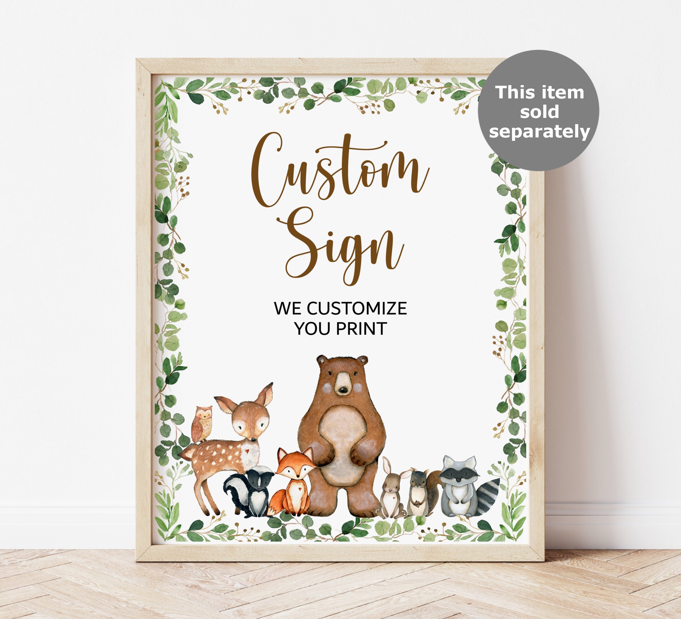 Onesie Decorating Station Sign Woodland Baby Shower Activity | Etsy