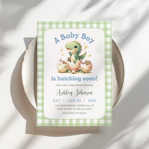 Editable Dinosaur Baby Shower Games, Hatching Soon Baby Shower Game Bundle, Digital Download, Corjl 0157 image 18