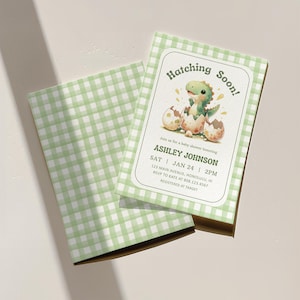 Editable Dinosaur Baby Shower Games, Hatching Soon Baby Shower Game Bundle, Digital Download, Corjl 0157 image 17