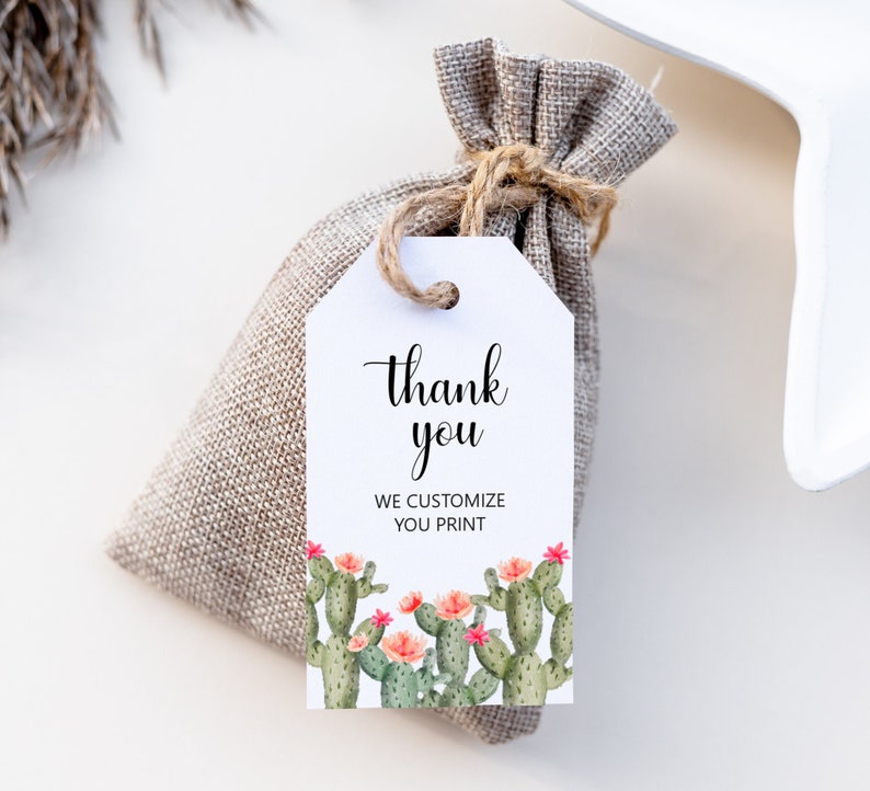 Cactus Thank You Tags Cactus Bridal Shower Cactus Baby Shower Etsy