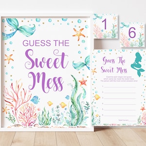 Guess The Sweet Mess Game Mermaid Baby Shower Game Little Mermaid Under The Sea Baby Shower Game Printable NOT Editable C71