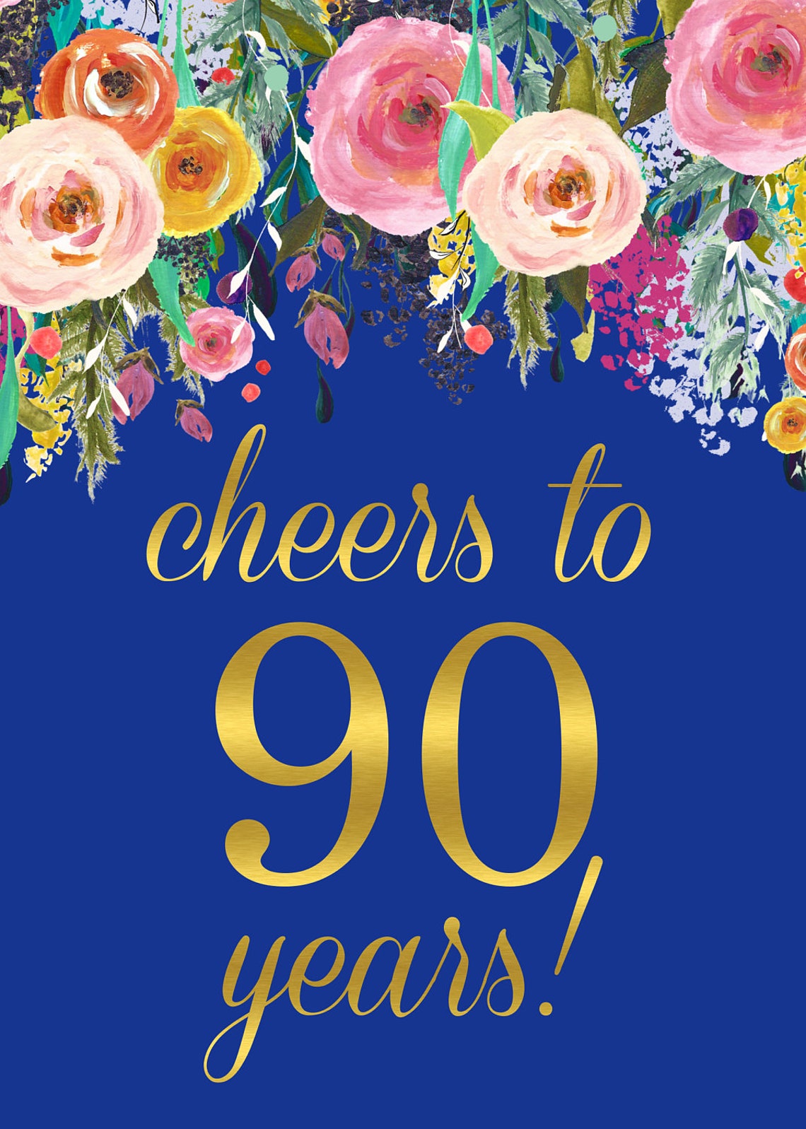cheers-to-90-years-sign-90th-birthday-sign-pink-floral-gold-etsy