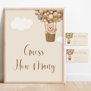 Orso Indovina quanti Gioco Orsetto Baby Shower Possiamo aspettare a lungo Baby Shower Gioco Stampabile Orso Bruno Neutro NON Modificabile C14