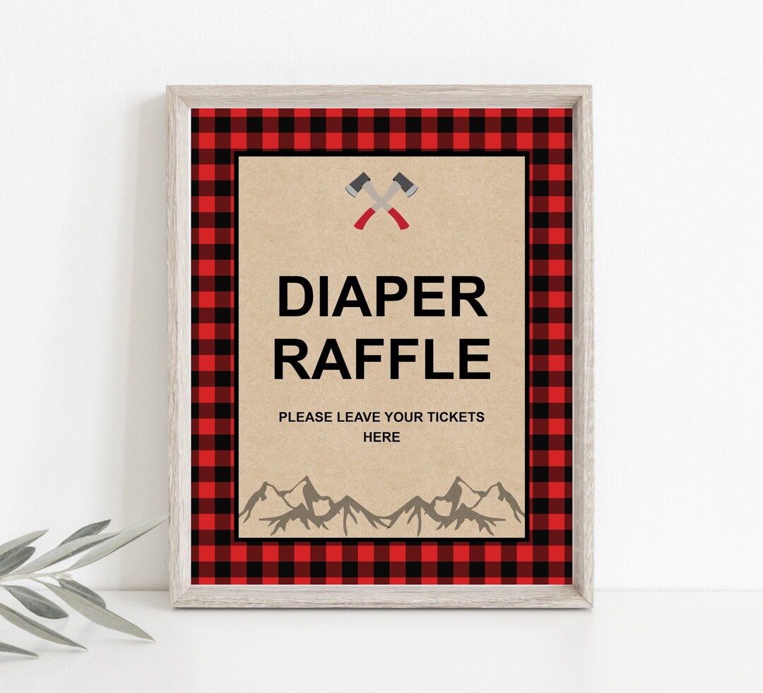 Lumberjack Baby Shower Diaper Raffle Sign Baby Shower Game - Etsy