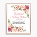 Headband Making Station Sign Printable Boho Pink Floral Headband Sign ...