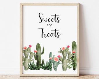 Sweets and Treats Sign – Cactus Fiesta Mexican Party Printable Baby Shower, Bridal, or Birthday 0149