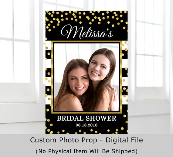 Bridal Shower Photo Booth Frame Prop Selfie Black