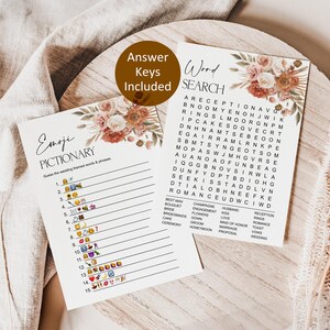 Editable Fall Bridal Shower Games Bundle Boho Bridal Shower Floral Bridal Games Pack Printable Corjl 0131 image 8