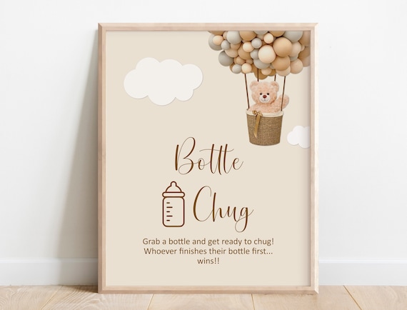 Mom-osa Bar Sign - 8x11 Inch Wooden Baby Shower Game Sign, Gender Neutral Decor With Stand