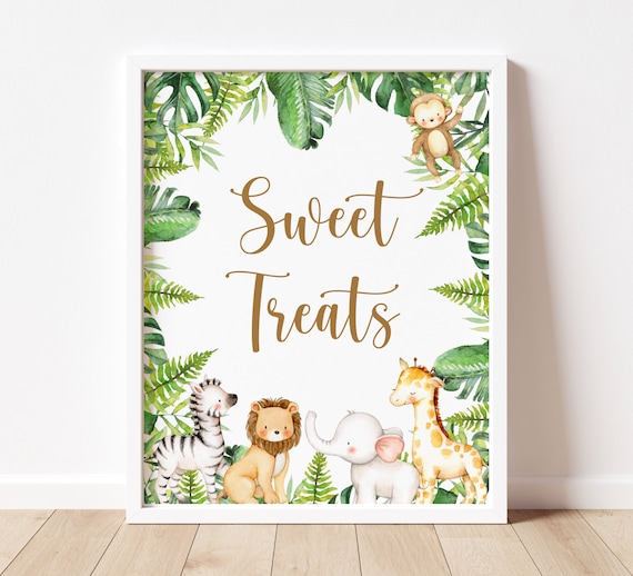 Sweet Treats Sign Jungle Baby Shower Jungle Birthday Jungle Animals Safari Animals Desserts Table Sign Printable Instant Download A95 C94 Il_570xn