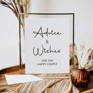 Advice For The Couple Card and Sign Wedding Advice Card Marriage Advice Card Printable NOT Editable B3