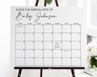 Redigerbart förlossningskalenderspel för bebisen, gissa bebisens födelsedags-babyshowerspel, Corjl 0122