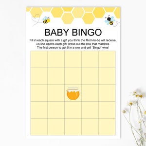 Bumble Bee Baby Shower Games Printable Game Bundle Mommy to Bee Gender ...