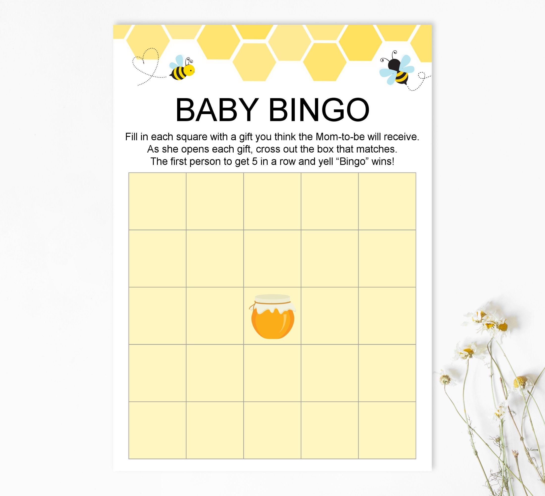Bumble Bee Baby Shower Games Printable Game Bundle Mommy to - Etsy