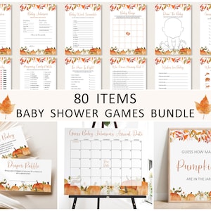 Editable Fall Baby Shower Games Bundle Pumpkin Baby Shower Games ...
