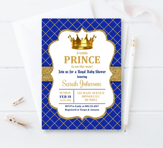 Royal Prince Baby Shower Invitation Little Prince Baby Shower