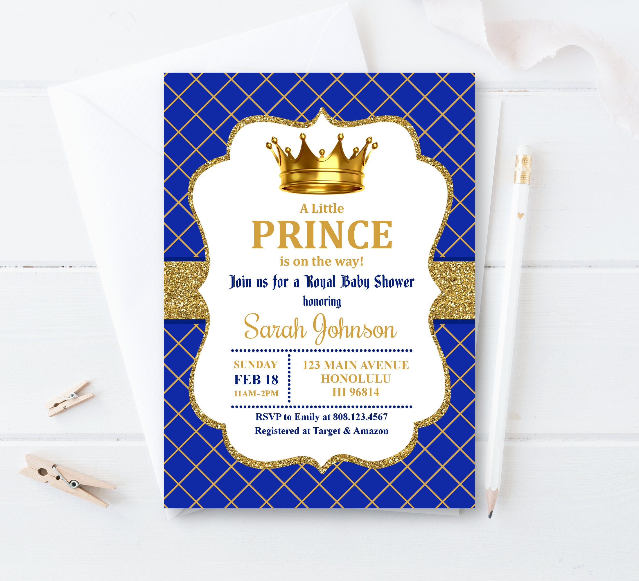 Invitations Royal baby shower Royal Prince Baby Shower Invitation