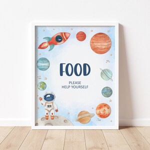 Food Table Sign Space Baby Shower Outer Space Theme Birthday Galaxy Birthday Astronaut Party Decor Printable NOT Editable A13 C13