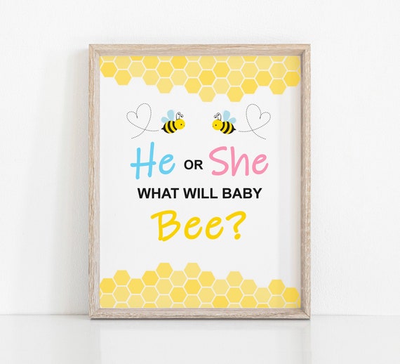 He Or She What Will It Bee Sign Bumble Bee Gender Reveal Party Etsy He Or She What Will It Bee Sign Bumble Bee Gender Reveal Party Etsy