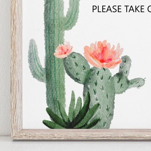 Thanks For Coming Sign Cactus Fiesta Thank You Sign Boho Fiesta Bridal Shower Baby Shower Favors Sign Printable NOT Editable B94 C92 image 3