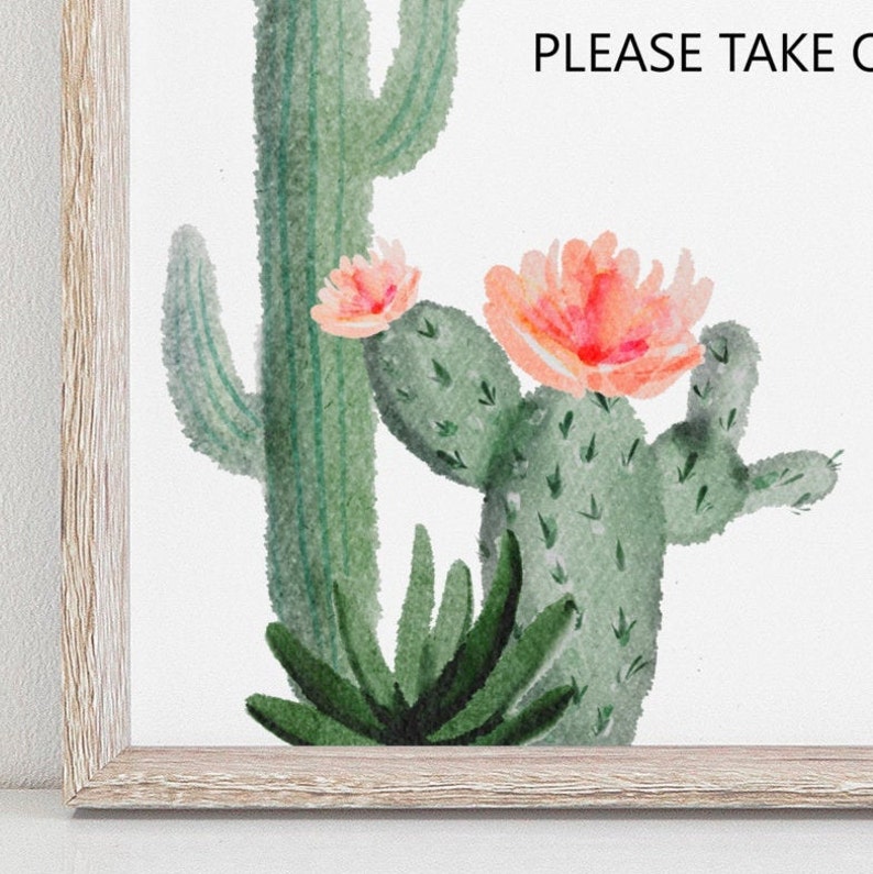 Thanks For Coming Sign Cactus Fiesta Thank You Sign Boho Fiesta Bridal Shower Baby Shower Favors Sign Printable NOT Editable B94 C92 image 3