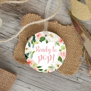 Pink Ready to Pop Stickers Printable Tags Baby Shower Favors Labels ...