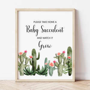 Baby Succulent Favor Sign Cactus Baby Shower Fiesta Baby Shower Bridal Shower Birthday Sign Printable NOT Editable B94 C92