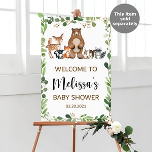 Woodland Animals Banner Greenery Woodland Baby Shower Banner Woodland Birthday Banner Forest Animals Printable NOT Editable 0120 image 6