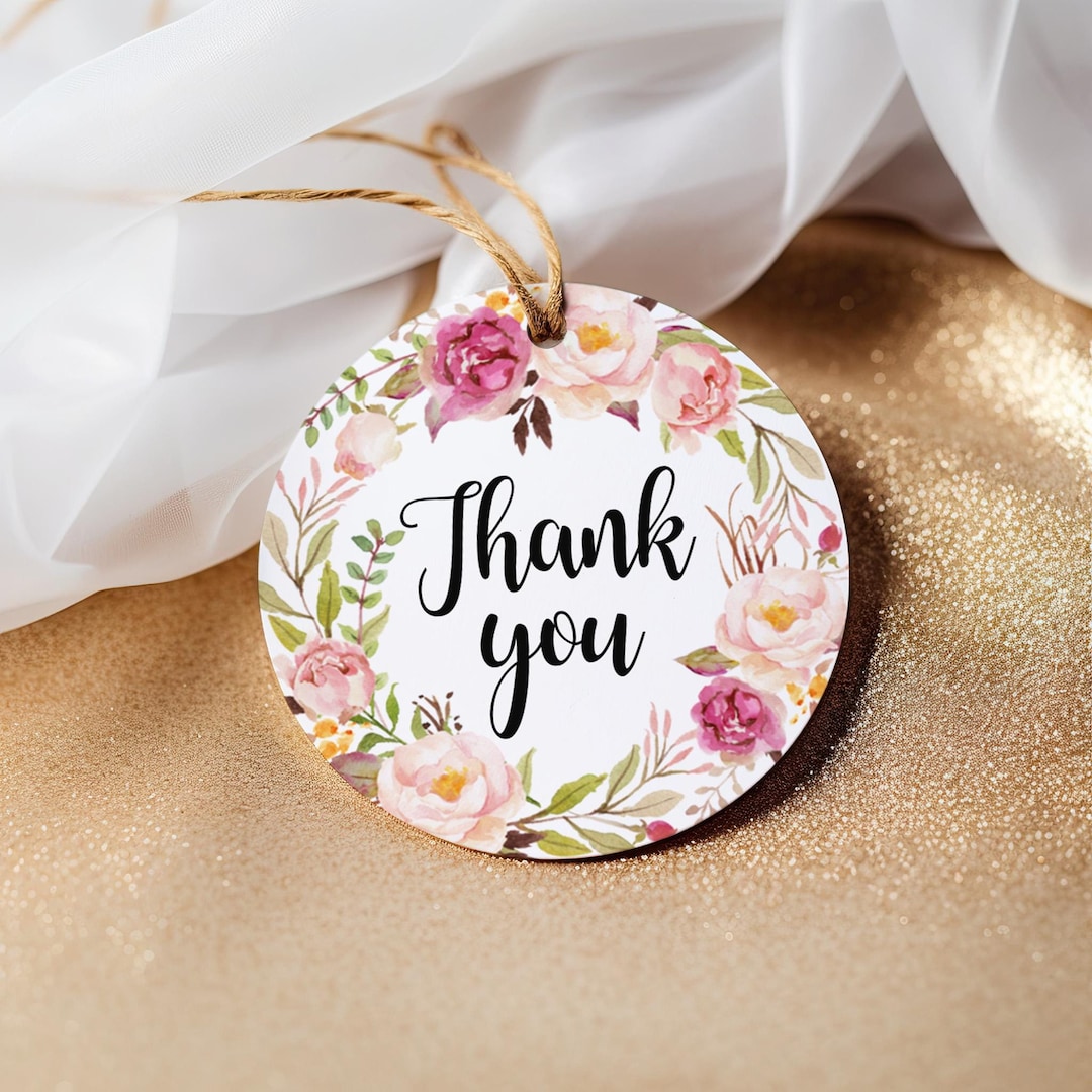 Floral Thank You Tags Purple Blush Pink Wildflower Bridal Shower Baby ...
