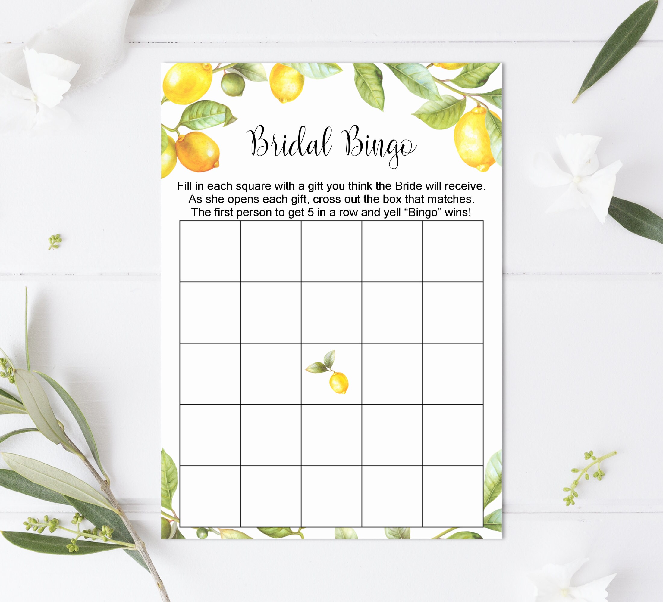Lemon Bridal Shower Games Printable Citrus Lemon Theme Bridal - Etsy