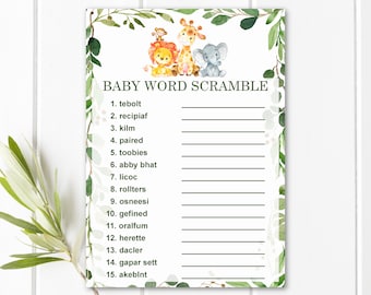 Jungle Word Scramble Etsy