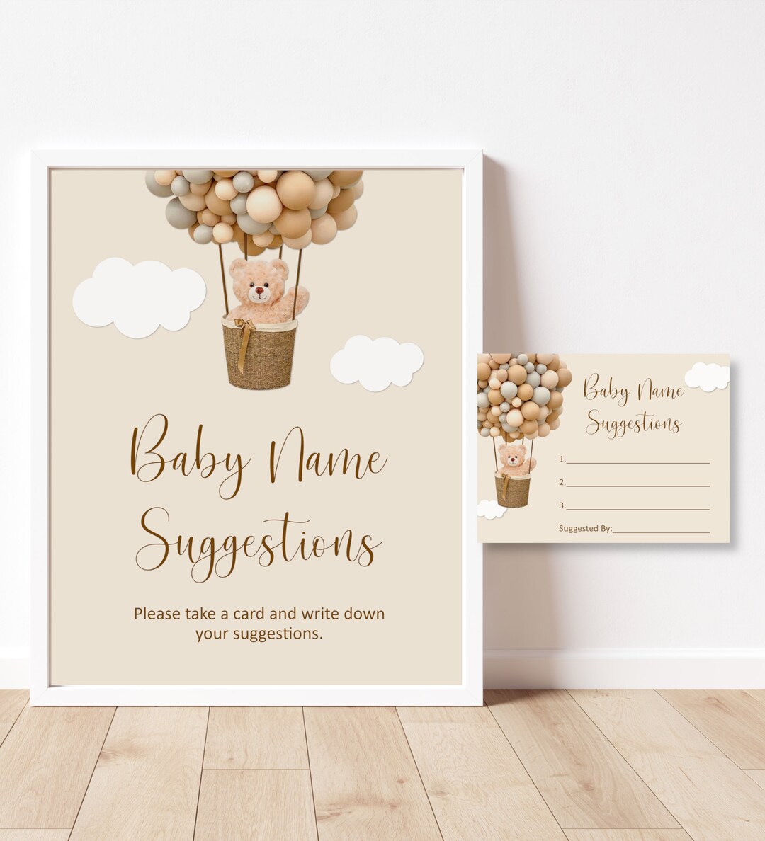 Bear Baby Name Suggestion Game Teddy Bear Baby Shower We Can Etsy