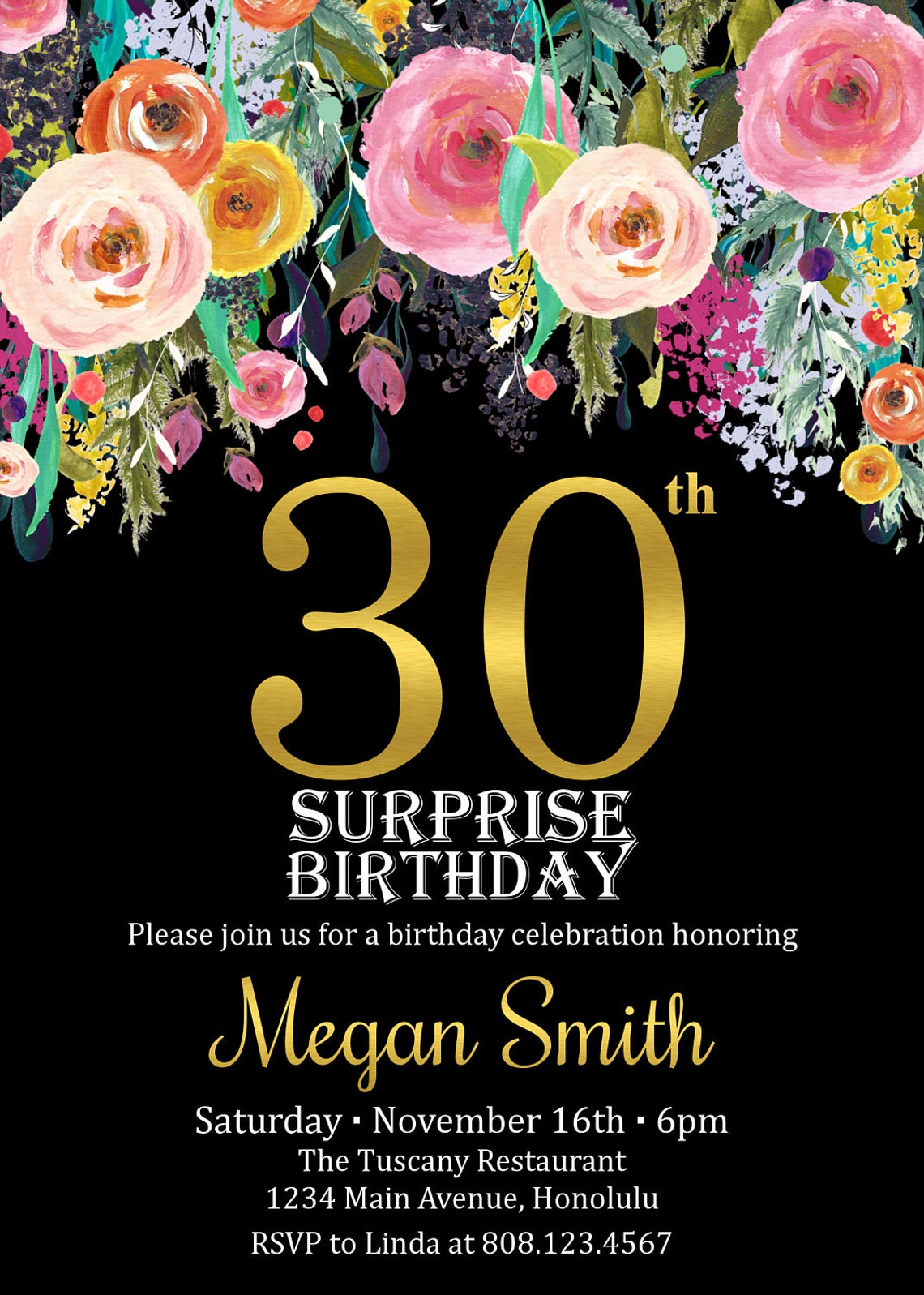 30th Birthday Invitation Templates