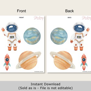 PRINTABLE Space Cake Topper Space Centerpieces Outer Space Birthday ...