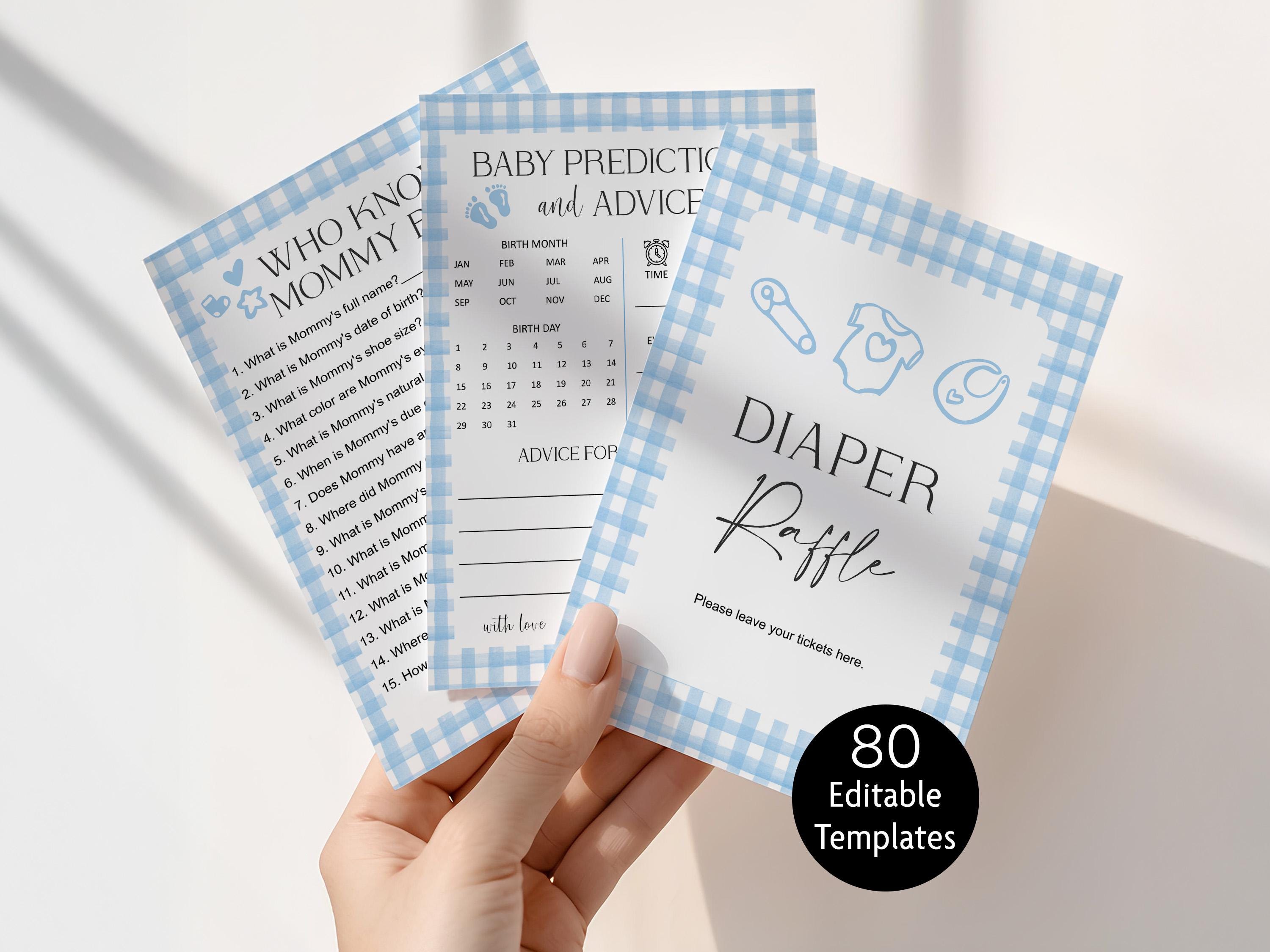 Editable Boy Baby Shower Games, Blue Gingham Baby Game Bundle Printable ...